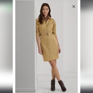 SOLD 🤎 Lauren Ralph Lauren khaki belted shirt dress Size 14 Nwt